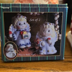 Giftco Inc. Vintage set of two angel Christmas bell ornaments.